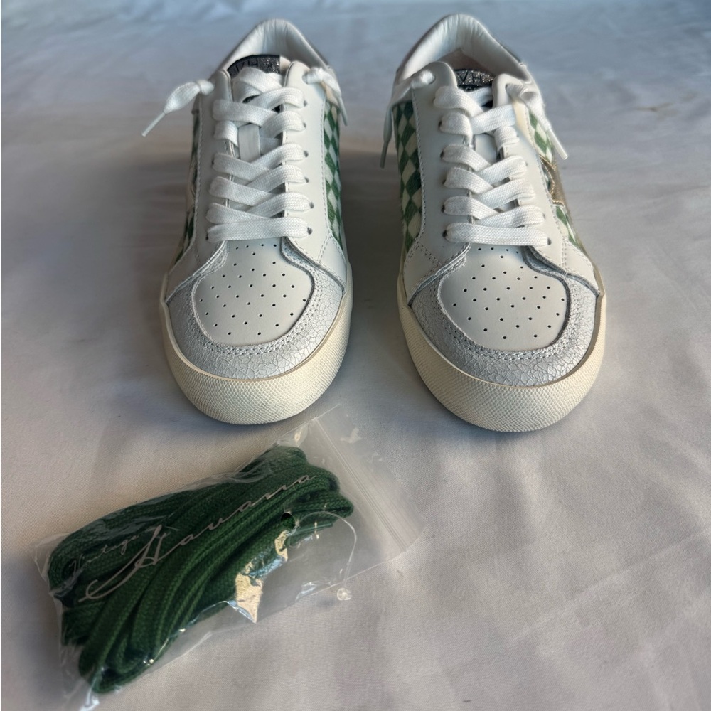 Vintage Havana Nicolette White Green Checkered Women’s Sneakers Size 7